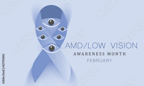 Amd  Low vision awareness month. background, banner, card, poster, template. Vector illustration.