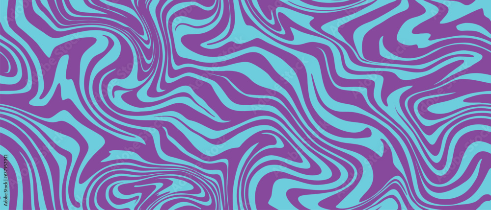 Wavy Swirl Colorful Seamless Pattern. Psychedelic swirl seamless pattern. 60s