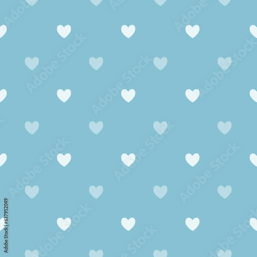 Seamless blue heart pattern background.Simple heart shape seamless pattern in diagonal arrangement. Love and romantic theme background.