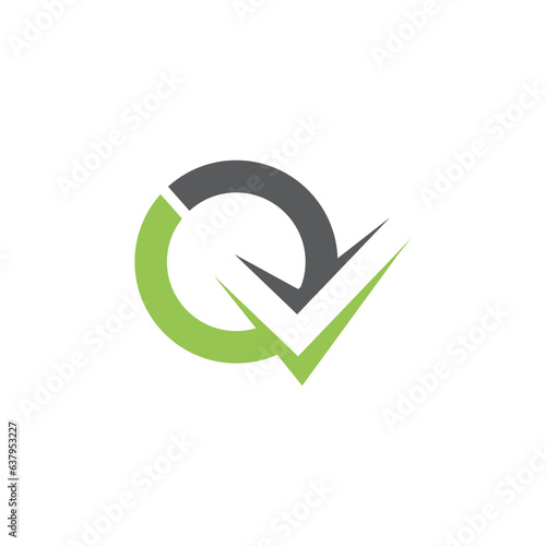  Letter Q Check Mark, Positive Sign