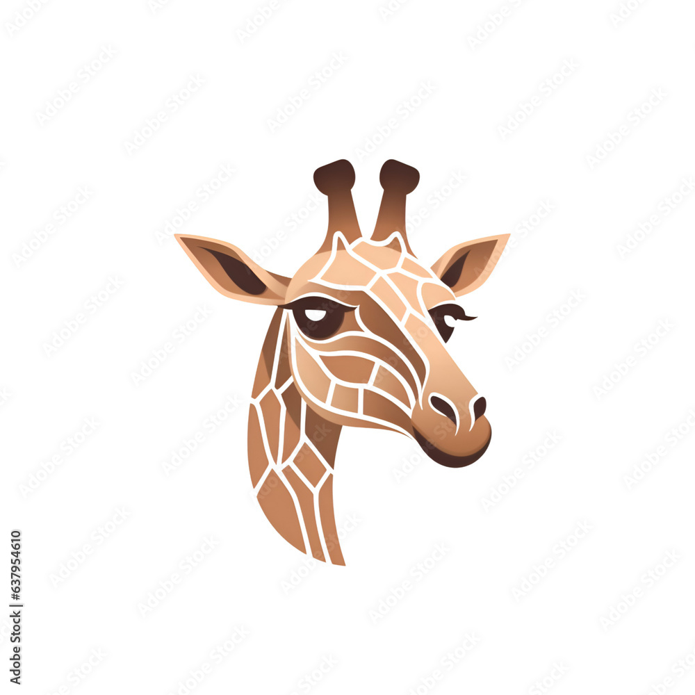 Giraffe head isolated on a white background. Vector illustration.