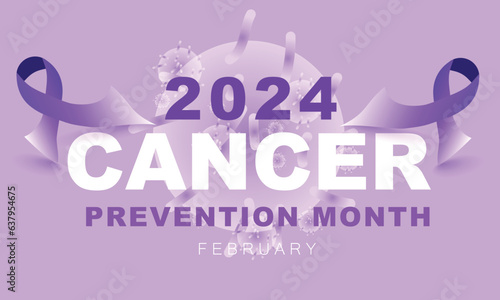 National Cancer prevention month. background, banner, card, poster, template. Vector illustration.