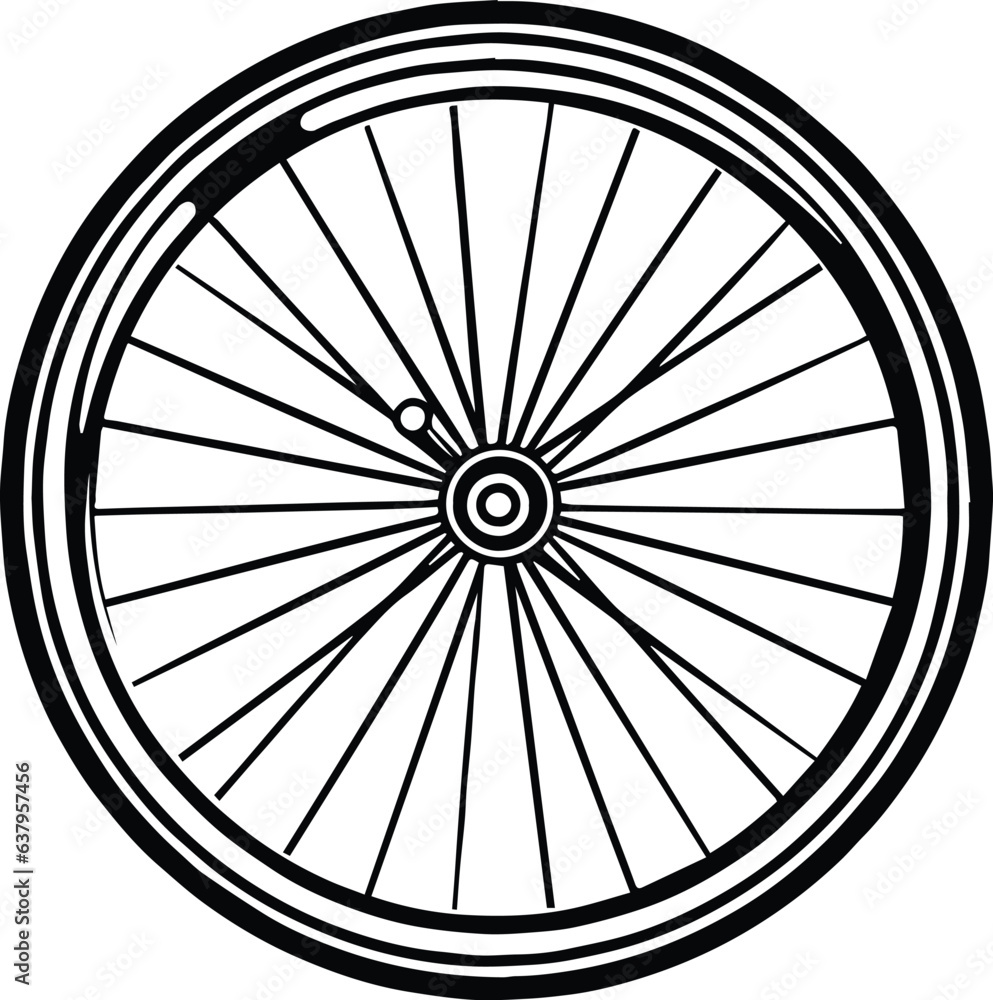 Bike Wheel Logo Monochrome Design Style