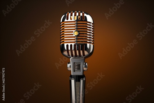 Audio microphone retro style. Vintage microphone. 