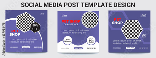 Pet shop banner for social media post and story template