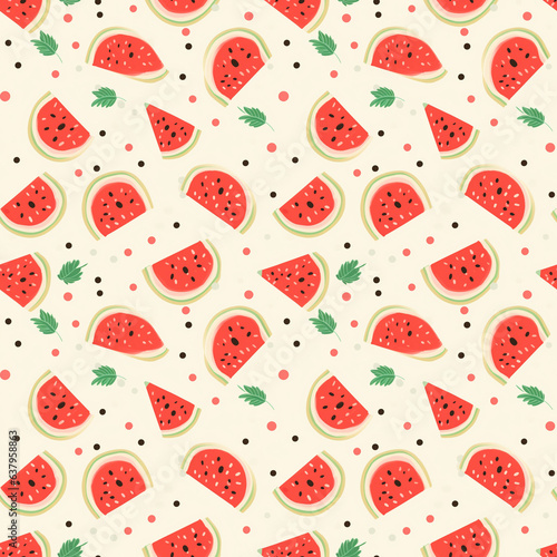Cute watermelon seamless wallpaper texture, colorful background