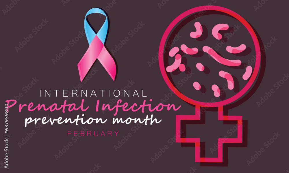 Fototapeta premium Prenatal Infection prevention month. background, banner, card, poster, template. Vector illustration.