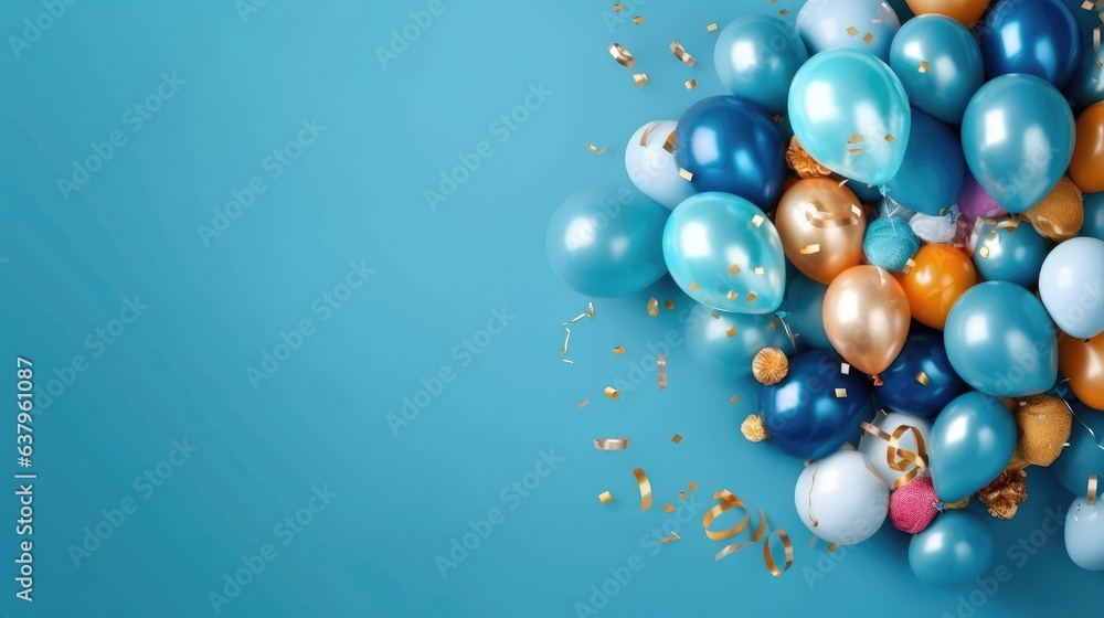 Blue and white balloons Blue and white balloons