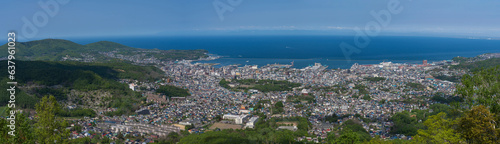 小樽天狗山から見た小樽のパノラマ風景