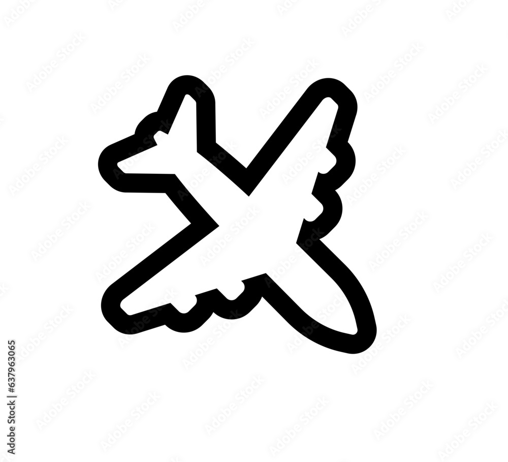 Vector linear plane icon. Airplane black line icon. Vector linear plane icon. Airplane black line icon.