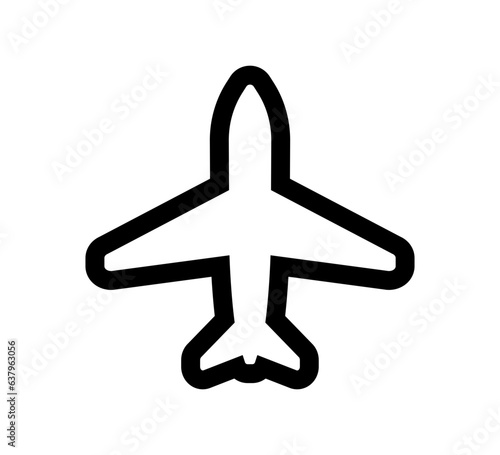 Vector linear plane icon. Airplane black line icon.