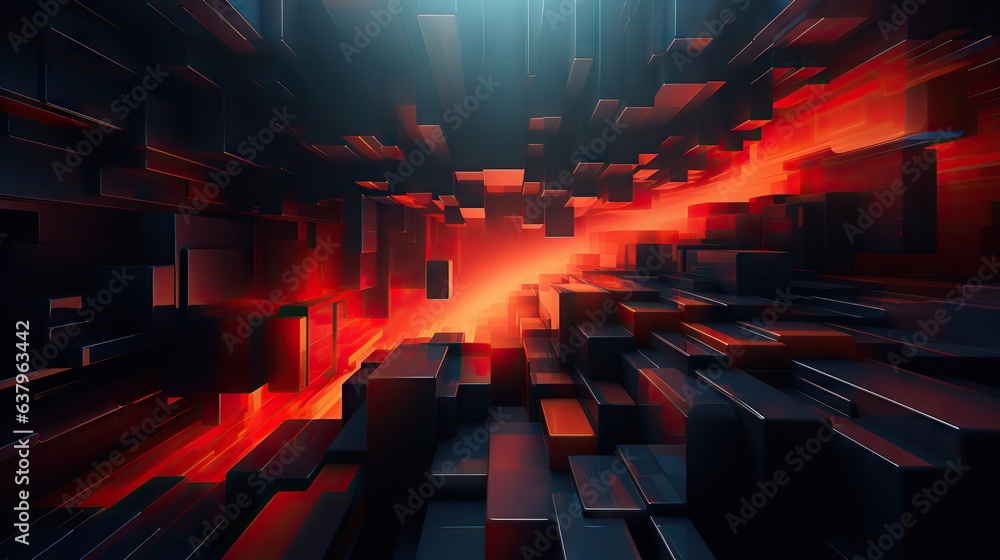 Abstract digital background. Can be used for technological processes, neural networks and AI, digital storages, sound and graphic forms, science, education, etc.