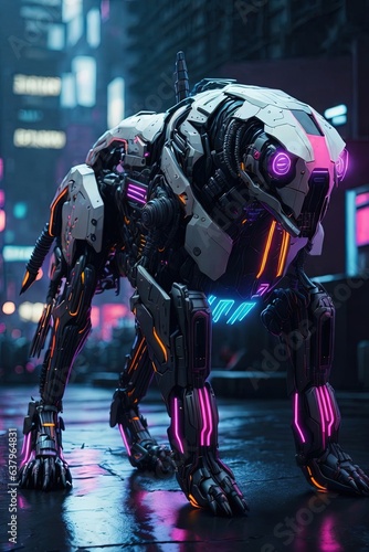 A cyberpunk robot dog 