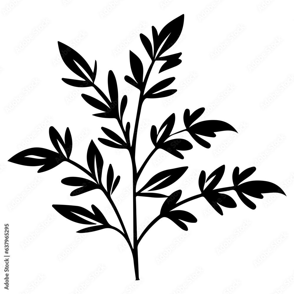 Naklejka premium herb plant illustration