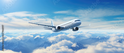 airplane in the sky on background