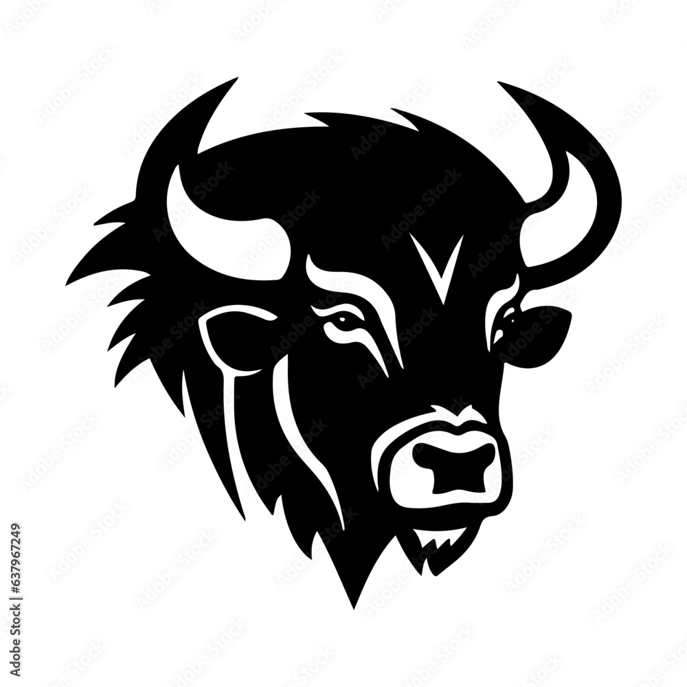 Obraz premium bison silhouette logo