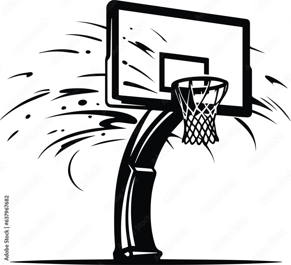 Basketball Hoop Logo Monochrome Design Style Stock Vector Adobe Stock