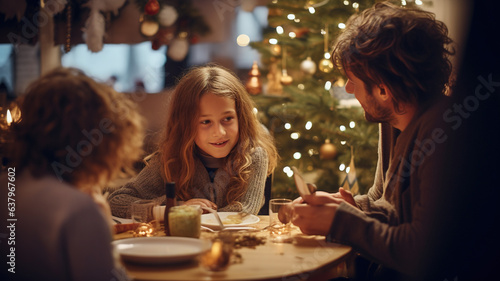 Warm Family Moments: Christmas Tree and Festive Table