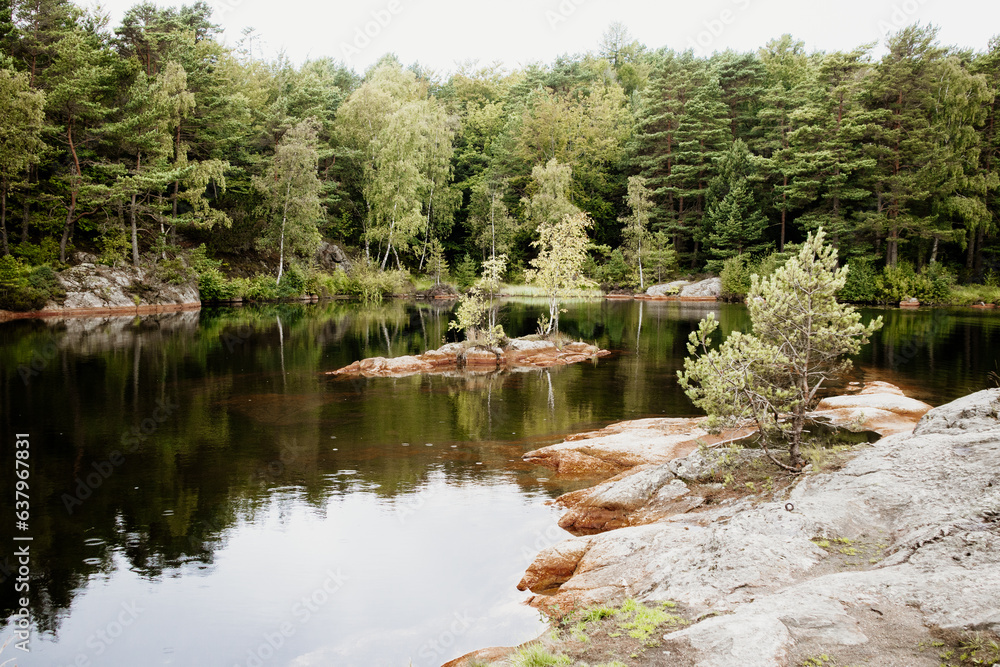 Panorama jeziora w Kristiansand, Norwegia