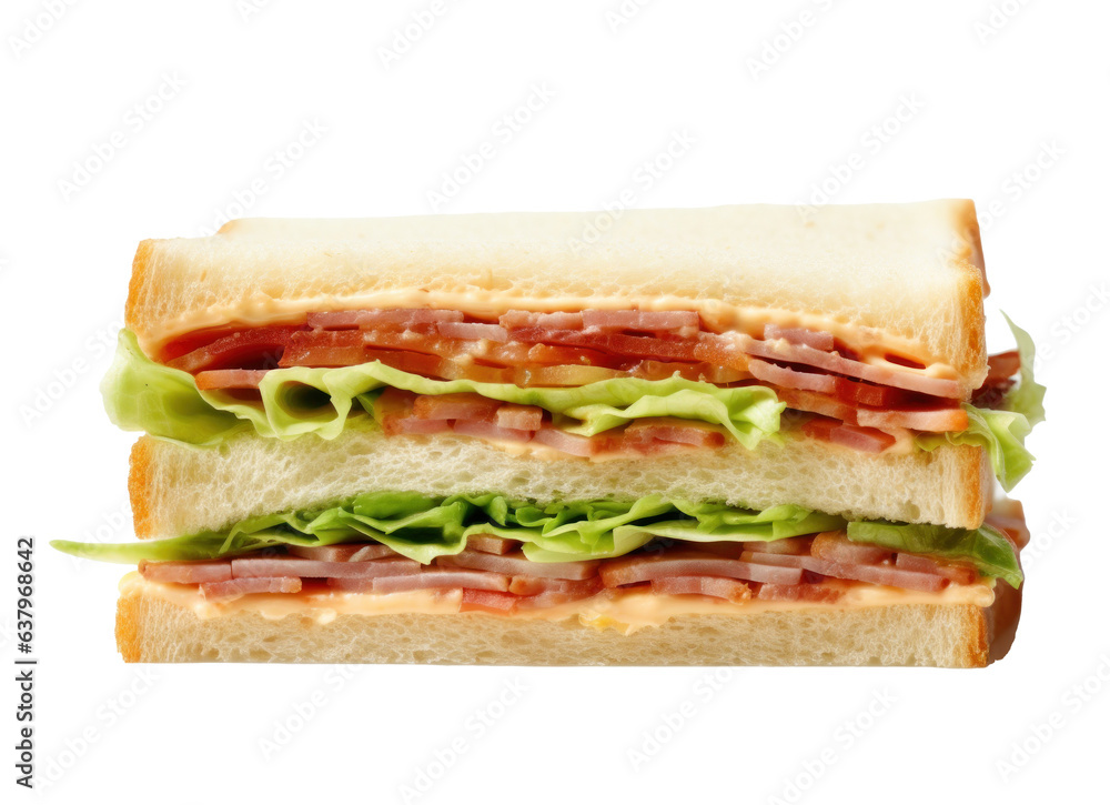 Grilled sandwich cut into pieces isolated Grilled sandwich cut into pieces isolated