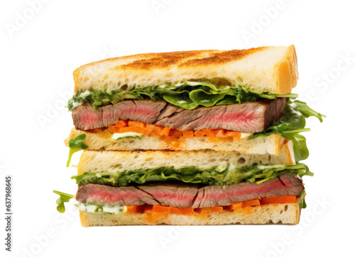 Hot steak sandwich isolated