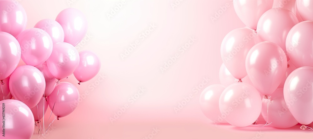 a birthday concept, light pink balloon full background. Copy space