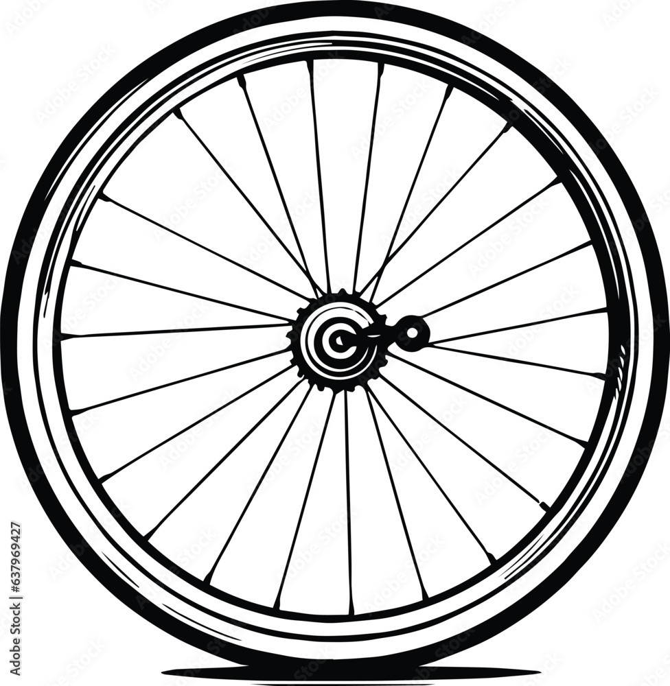 Bike Wheel Logo Monochrome Design Style