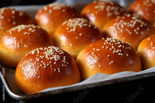 Irresistible industrial pastries baked on a rack, a mouthwatering treat from the bakery