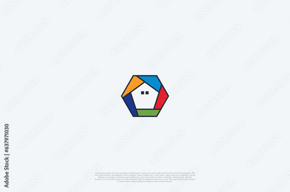 hexagon house logo. Usable for Real Estate, Construction, Architecture and Building Logos. Design Template Element. hexagon house logo. Usable for Real Estate, Construction, Architecture and Building Logos. Design Template Element.