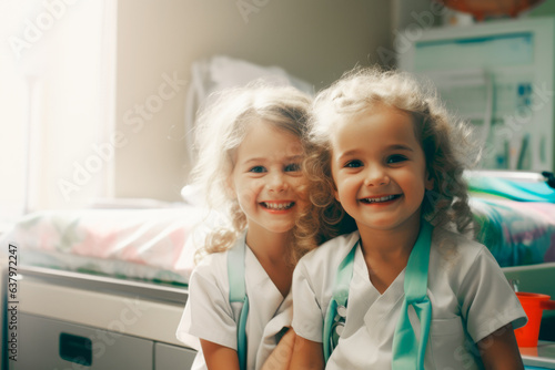 Joyful Kids in a Medical Clinic
