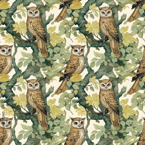 Owl seamless background pattern