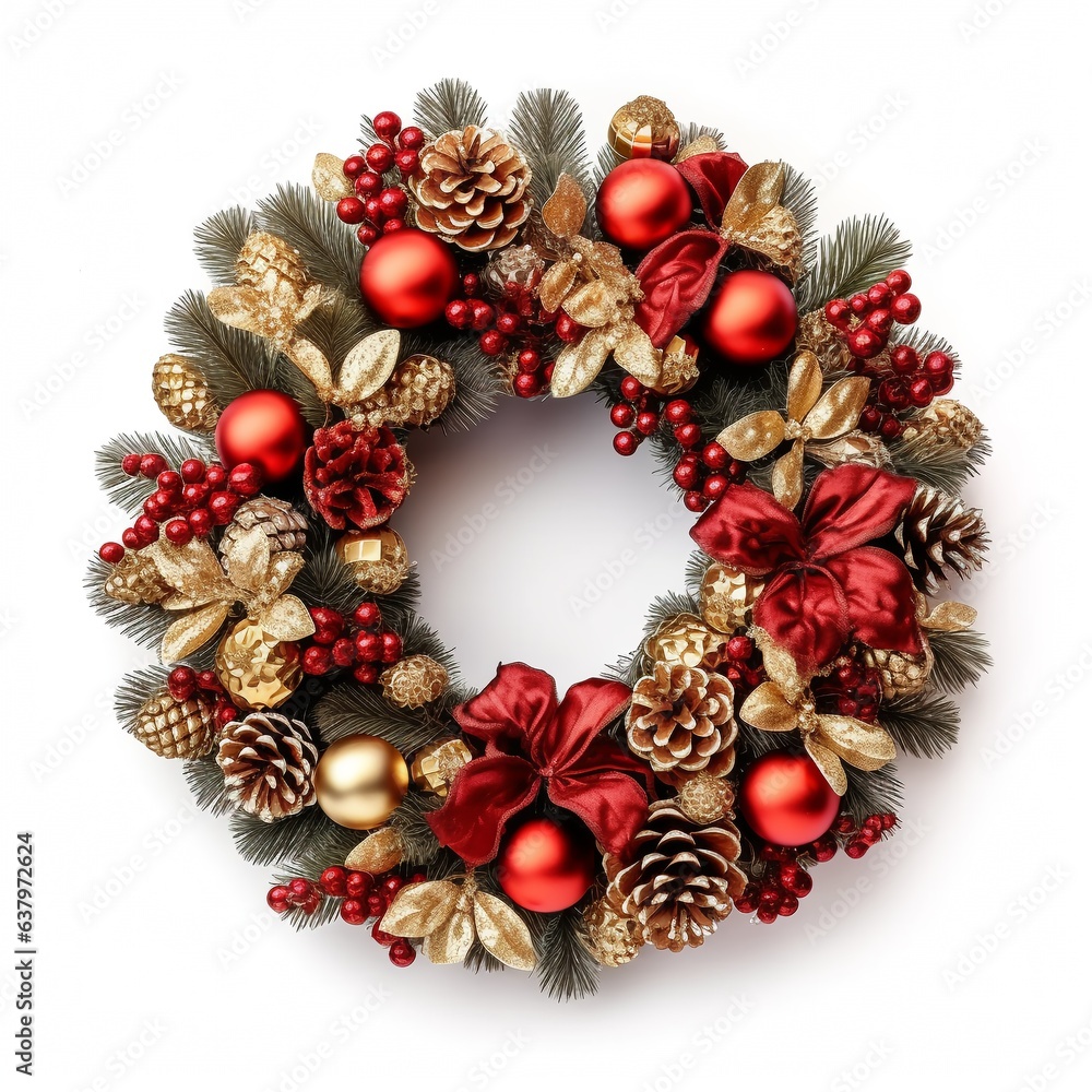 Christmas wreath. Decor elements for New Year and Christmas design Christmas wreath. Decor elements for New Year and Christmas design