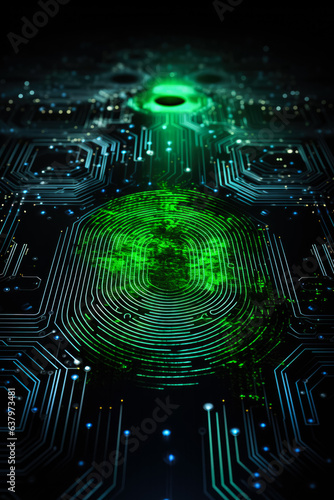 Biometric fingerprint 3d background concept 
