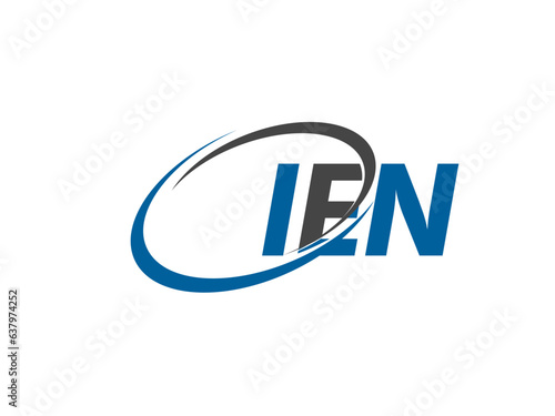 IEN letter creative modern elegant swoosh logo design