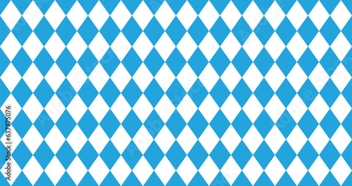Bavarian Oktoberfest seamless pattern with blue and white rhombus Flag of Bavaria Oktoberfest blue checkered background 
