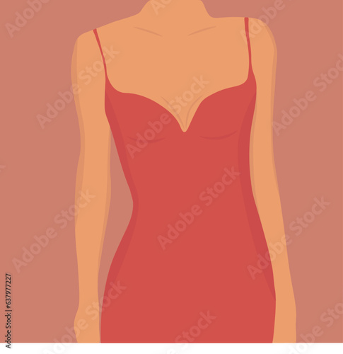 Sophisticated girl in a dress Red dress fitted dress