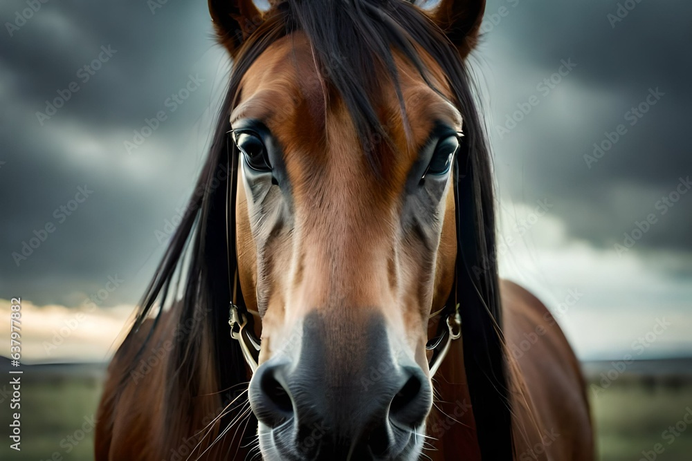 Obraz premium horse in the field Generated Ai
