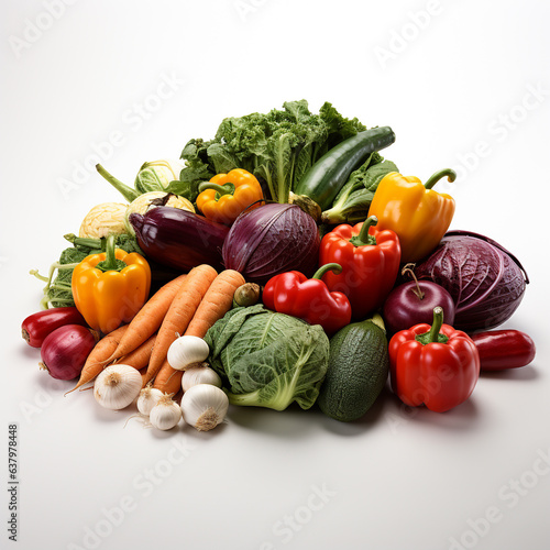 Fresh vegetables on a white background