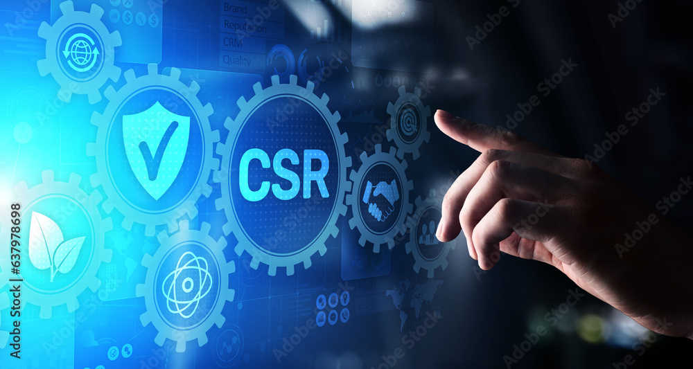 CSR Corporate social responsibility business technology concept on virtual screen. CSR Corporate social responsibility business technology concept on virtual screen.