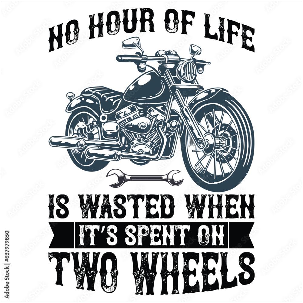 Naklejka premium Stylish , fashionable and awesome Biker and motorcycle typography illustrator