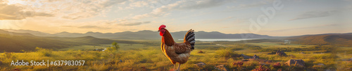 A Banner Photo of a Chicken in Nature