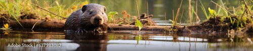 A Banner Photo of a Beaver in Nature