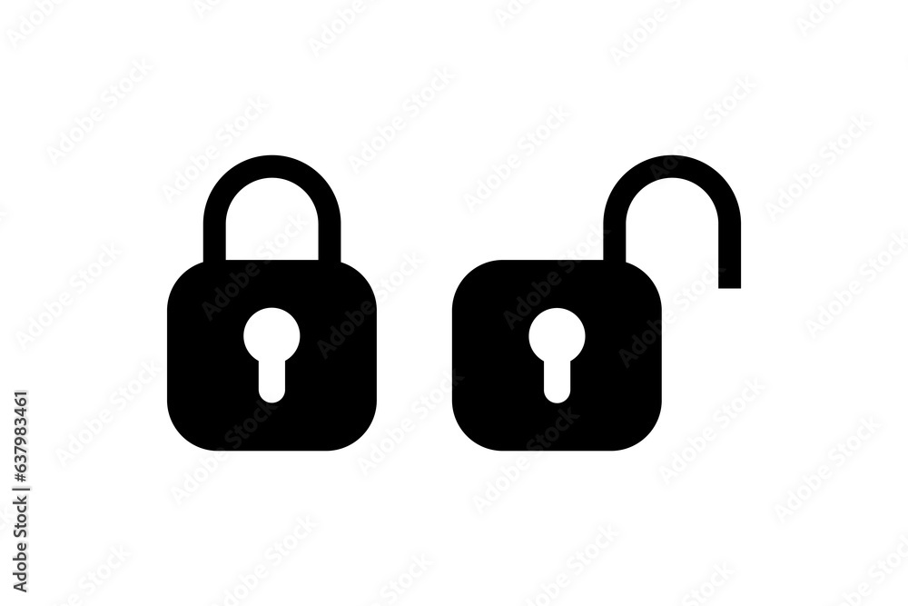 Design icon lock and unlock for web and graphic design. Design icon lock and unlock for web and graphic design.