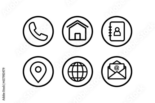 Set of web icons business contact .
