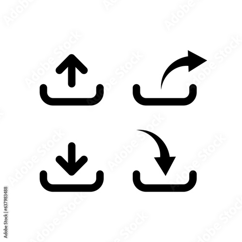 Design export and import file symbol. Download and upload icon vector.