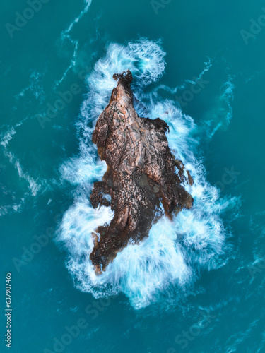 Sea rock from above