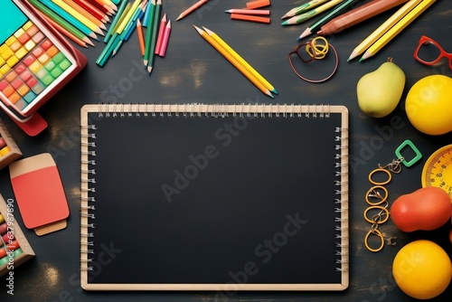 Learning Tools: Back to School Stationery and Education Concept. Generative Ai