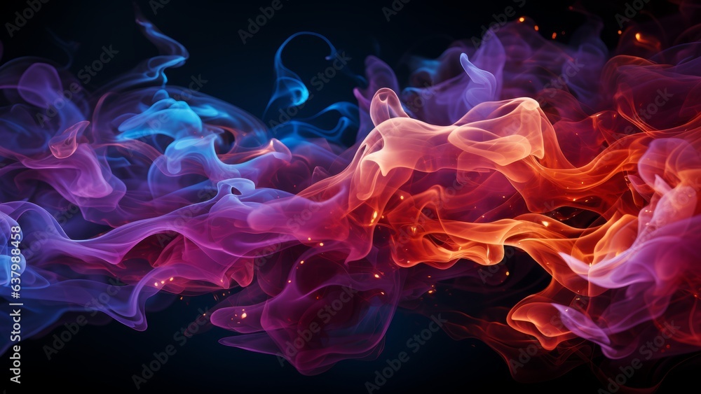Colorful fire wave on black background Colorful fire wave on black background