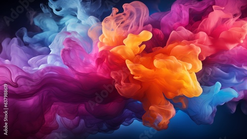 Colorful swirl of smoke ink background