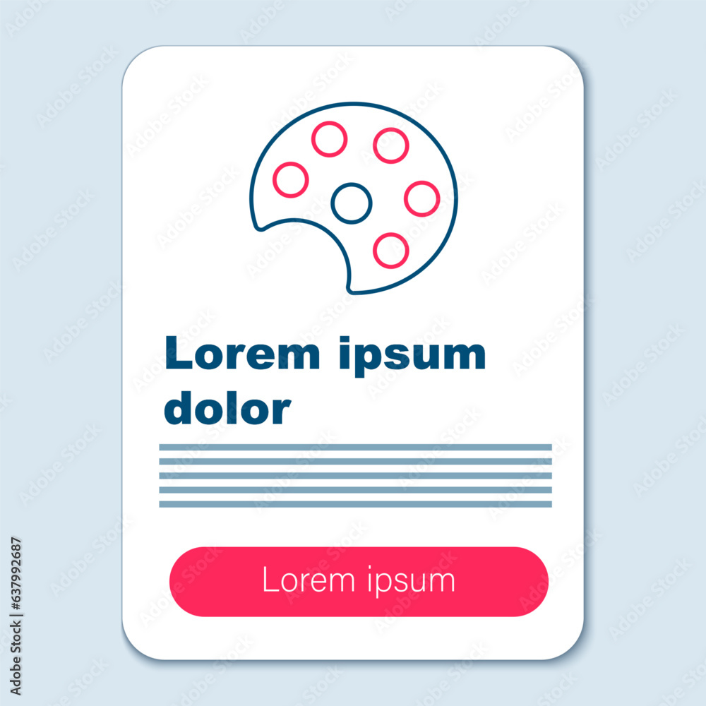 Line Palette icon isolated on grey background. Colorful outline concept. Vector Line Palette icon isolated on grey background. Colorful outline concept. Vector